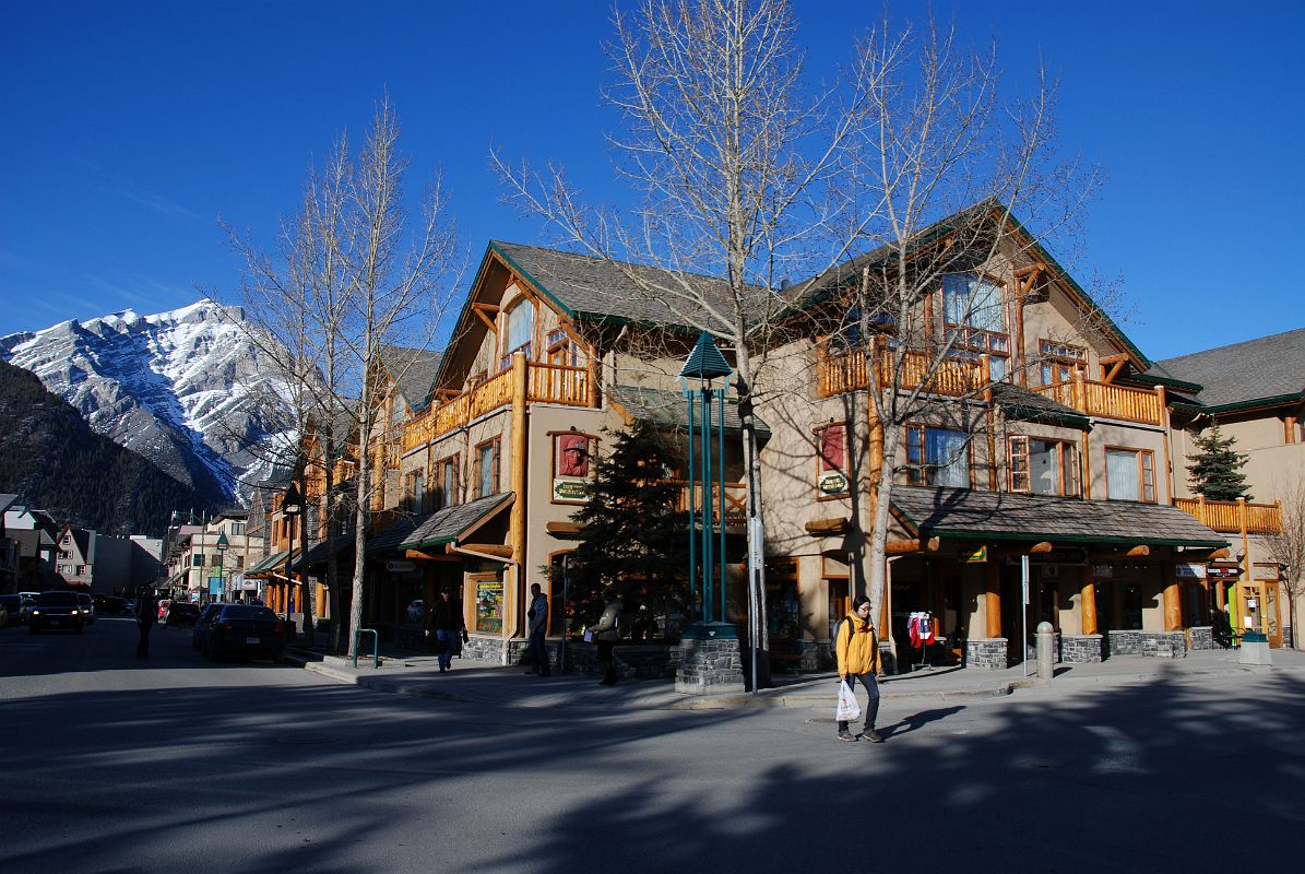 11 Banff Brewster`s Mountain Lodge Looking Down Bear Street To Cascade Mountain In Winter